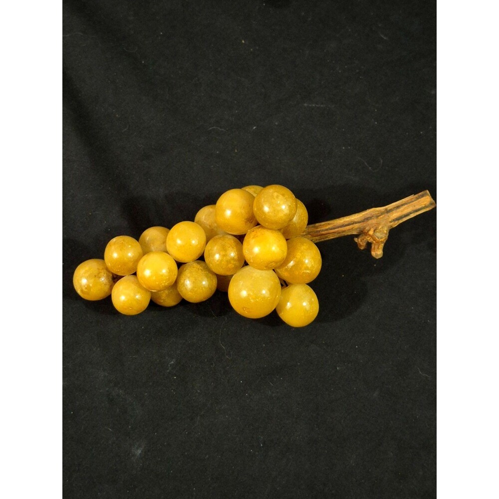 Vtg Mid Century MCM Alabaster Marble 10" Super Large Grapes